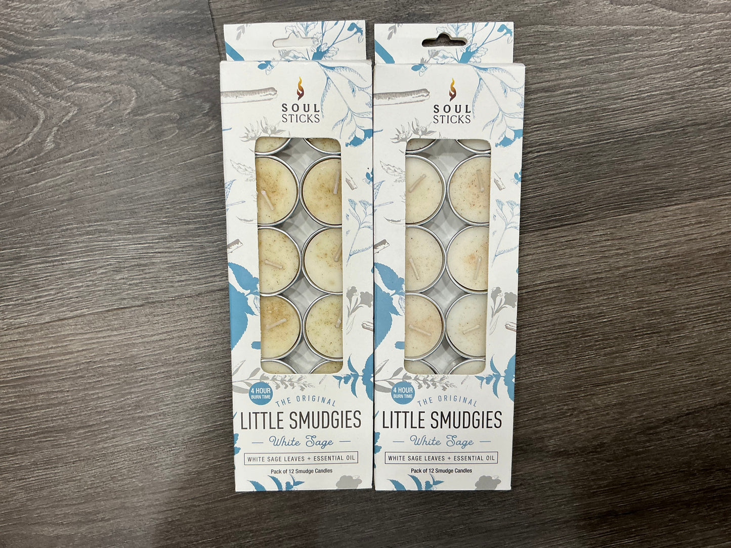 “Little Smudgies” Tea Light Candle (12 pack) - WHITE SAGE AND EUCALYPTUS